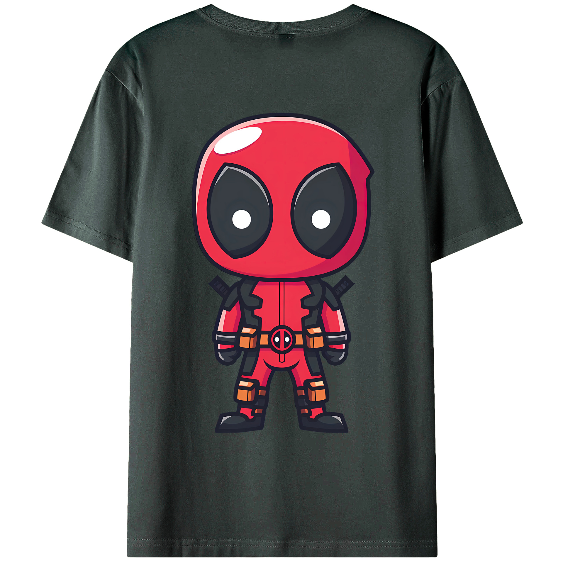 （画像用） Deadpool デッドプール 綿100％ メンズ半袖Tシャツ（バックプリント） 通気性